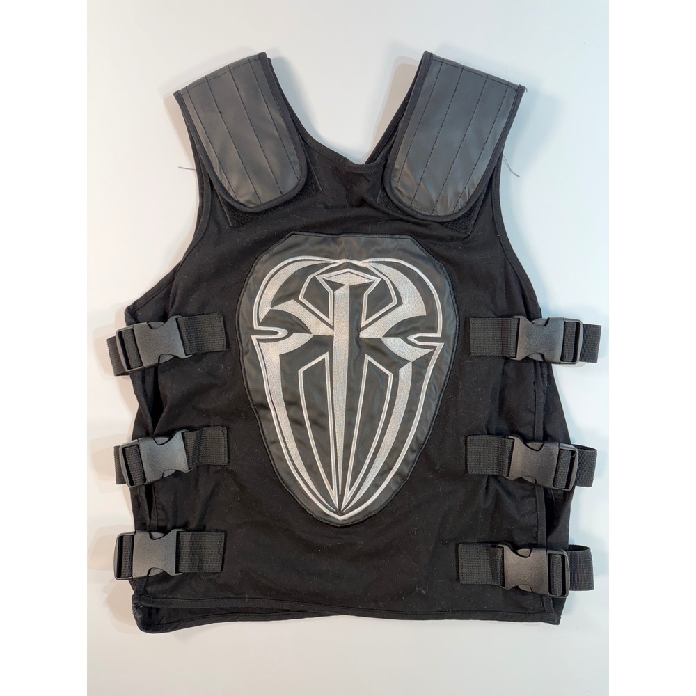 WWE Roman Reigns Tactical Replica Vest Black Silver Logo 2016 Wrestling Cosplay